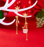 Christmas Asymmetric 3D Drop Earrings