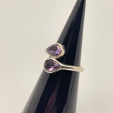 Sterling Silver Amethyst teardrop ring Size 8