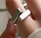 Sterling Silver Geometric By Pass Ring