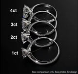 White Gold Vermeil Moissanite Diamond Solitaire Ring Size US7