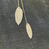 Sterling Silver Designer Hand-made unique Silver 2 Leaf Slider Necklace