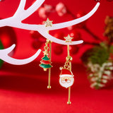 Christmas Asymmetric 3D Drop Earrings