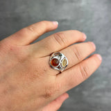 925 Sterling Silver & Baltic Amber Modern Designer Ring - (Mix / 8)