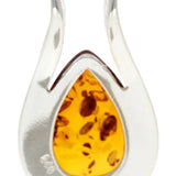 Sterling Silver & Baltic Amber Large Modern Pendant -