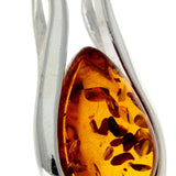 Sterling Silver & Baltic Amber Large Modern Pendant -