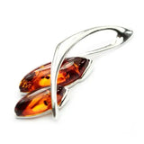 925 Sterling Silver & Genuine Baltic Amber Modern Pendant