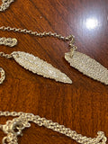 Sterling Silver Designer Hand-made unique Silver 2 Leaf Slider Necklace