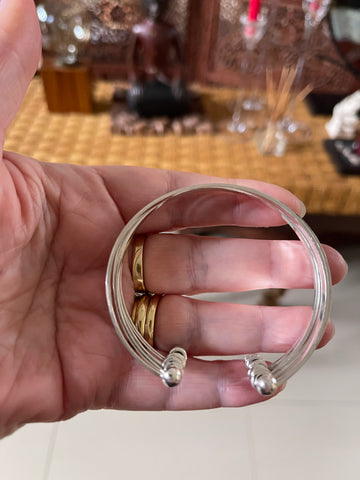 Sterling Silver 5 Band Attached Bar Bracelet