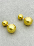Front - Back Gold Brushed Earrings