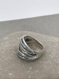 Sterling Silver Seven Band Overlap Ring