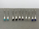 Drop Flute with Stone Earrings