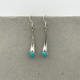 Drop Flute with Stone Earrings