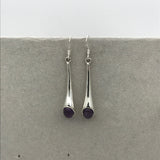 Drop Flute with Stone Earrings