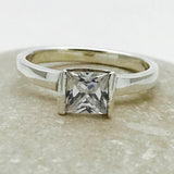 Diamond Square 7mm Solitaire Ring