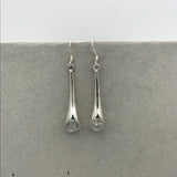 Drop Flute with Stone Earrings