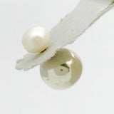 Front Back Fresh Water Pearl Grey/White/Ball Earrings