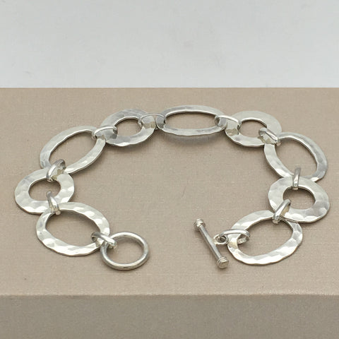 Hammered Oval and Circle Link