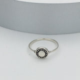 Sterling Silver Granulated Puffed Circle Ring