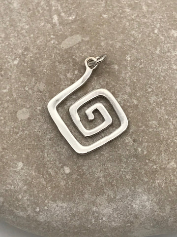 Square Flat Spiral Pendant