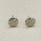 Sterling Silver Hammered Circle Earrings