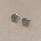 Sterling Silver Hammered Circle Earrings