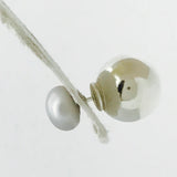 Front Back Fresh Water Pearl Grey/White/Ball Earrings