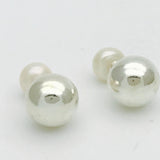 Front Back Fresh Water Pearl Grey/White/Ball Earrings