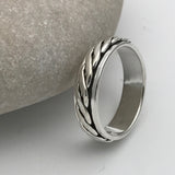 Silver Twist Spinner Ring