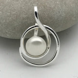 Double Swirl with Fresh Water Pearl Pendant