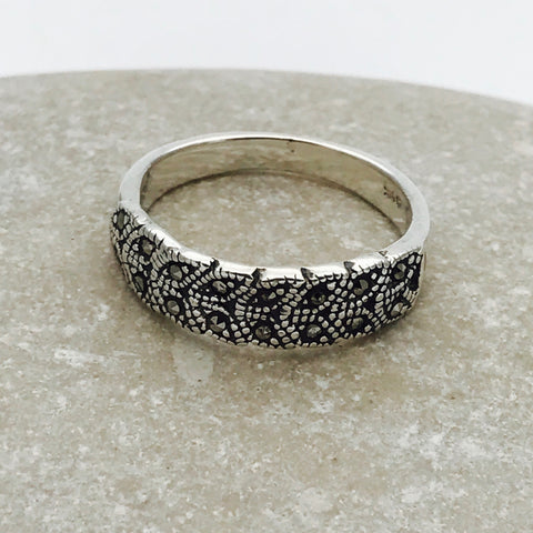 Chevron Marcasite Ring