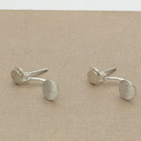 Sterling Silver Double Small/Large Matt Stud Earrings