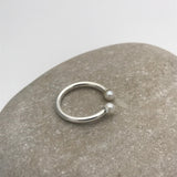 Dainty Double Pearl Wire Ring