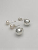 Front Back Small Pearl Big Ball Earrings