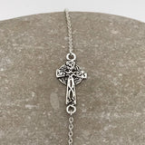 Sterling Silver Plain Silver Bracelet with Celtic Symbol