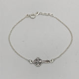 Sterling Silver Plain Silver Bracelet with Celtic Symbol