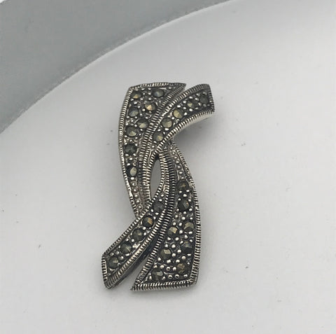 Marcasite Ribbon Pendant