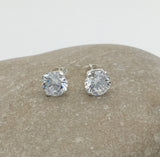 Large Diamond 8mm Solitaire Stud Earrings