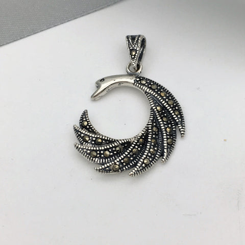 Marcasite Fan Tail Pendant