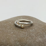 Sterling Silver Pearl Crossover Ring