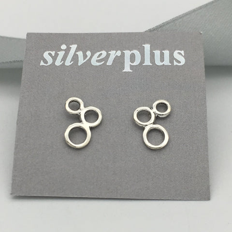 Three Circle Stud Earrings