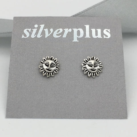 Sunflower With Face Stud Earrings