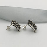 Sterling Silver Marcasite Rectangular Stud Earrings