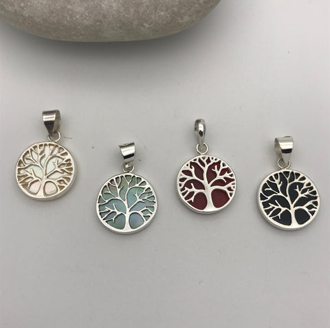 Simple Tree of Life Stone Backing Pendant