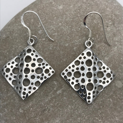 Square Ripple With Holes Earrings