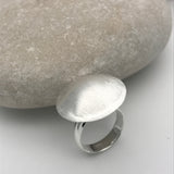 Sterling Silver Round Brushed Silver Ring