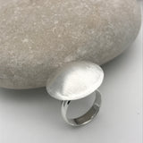 Round Brushed Silver Ring