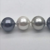 Grey, Silver Natural 12mm Freshwater Pearl Necklace 18”