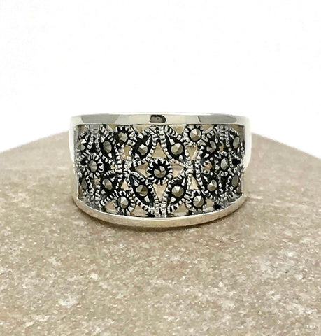 Kaleidoscope Half Marcasite Ring