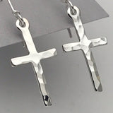 Hammered Crossed Drop Earrings