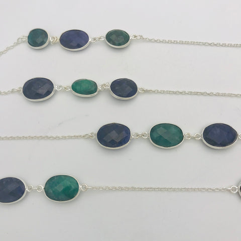 Blue Green Multi-Station Necklace